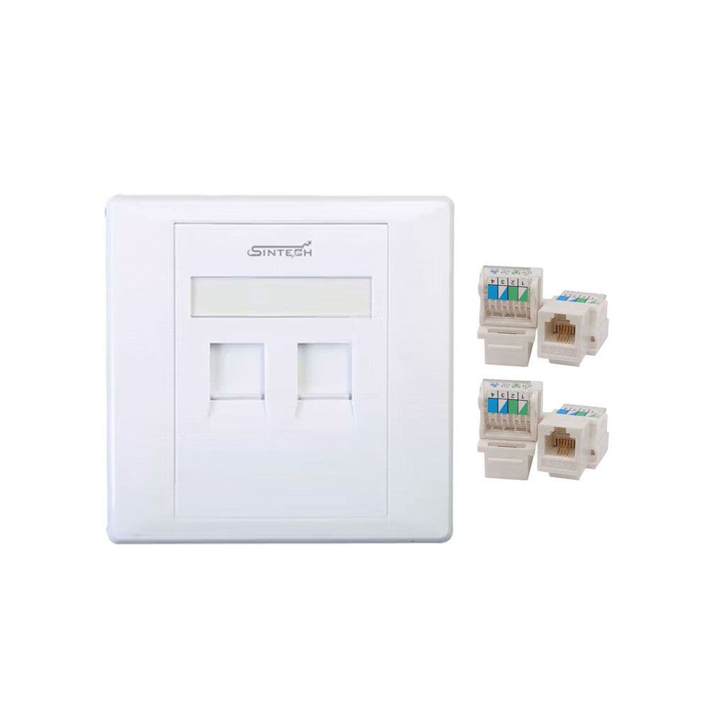 Telephone socket faceplate (double port)