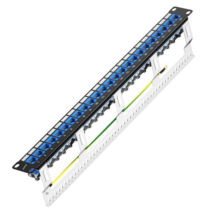24-Port Cat6 Patch Panel (keystone jack)