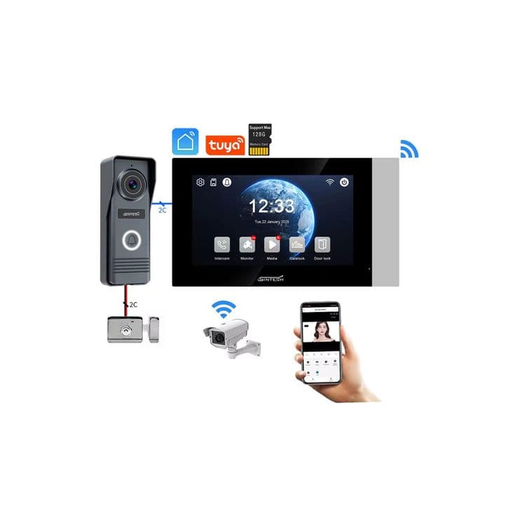 WiFi Smart Video Door Phone (Tuya App)