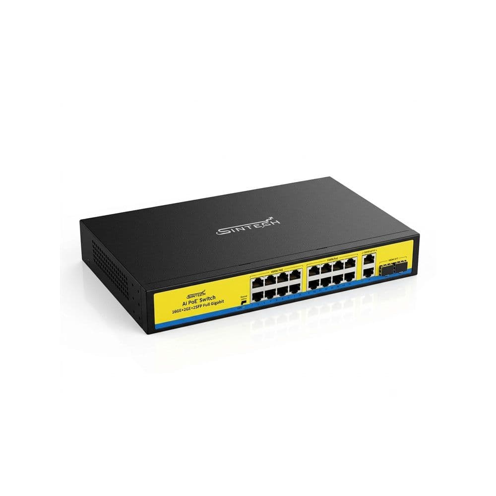 16CH POE Switch Full Giga (16+2+2)